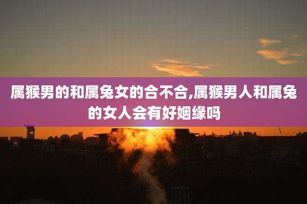 属猴男的和属兔女的合不合,属猴男人和属兔的女人会有好姻缘吗