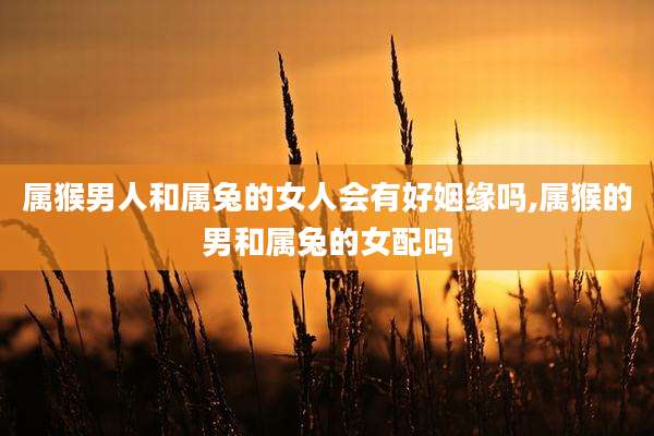 属猴男人和属兔的女人会有好姻缘吗,属猴的男和属兔的女配吗