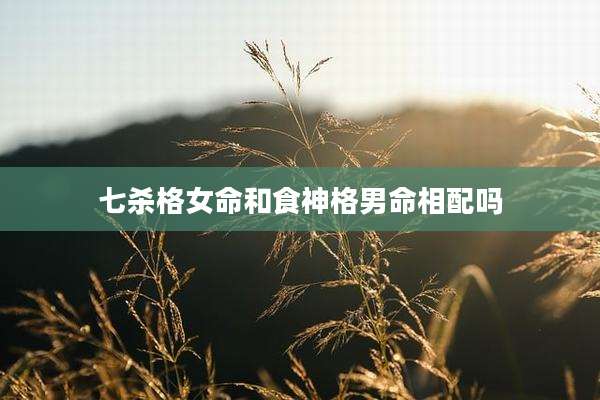 七杀格女命和食神格男命相配吗