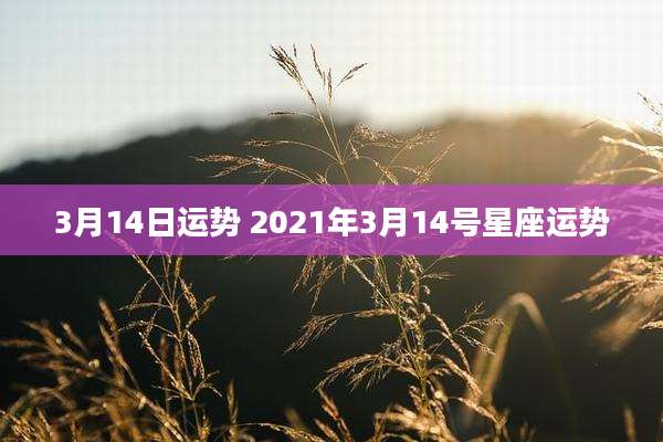 3月14日运势 2021年3月14号星座运势