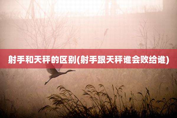 射手和天秤的区别(射手跟天秤谁会败给谁)