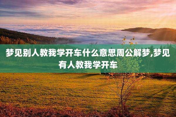 梦见别人教我学开车什么意思周公解梦,梦见有人教我学开车