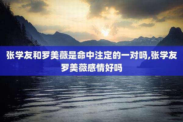 张学友和罗美薇是命中注定的一对吗,张学友罗美薇感情好吗