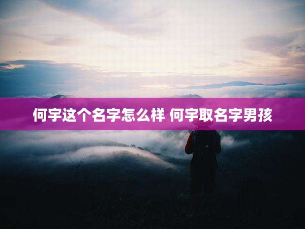 何宇这个名字怎么样 何宇取名字男孩