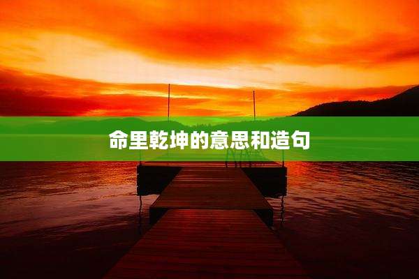 命里乾坤的意思和造句