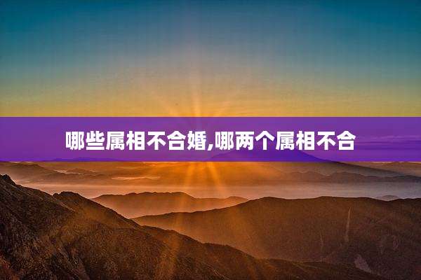 哪些属相不合婚,哪两个属相不合