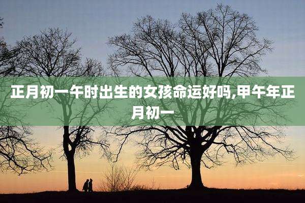 正月初一午时出生的女孩命运好吗,甲午年正月初一