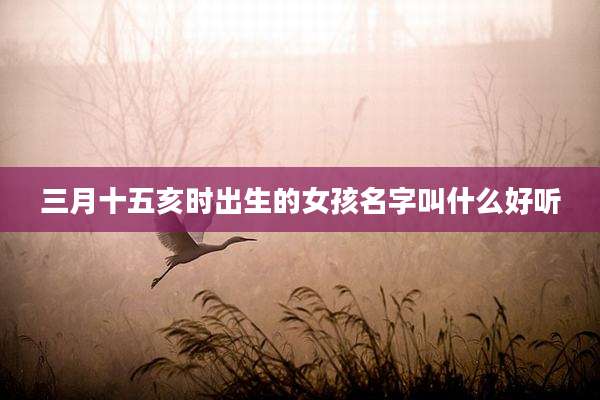 三月十五亥时出生的女孩名字叫什么好听