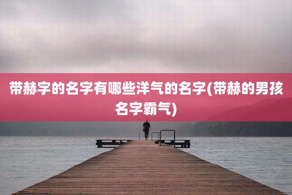 带赫字的名字有哪些洋气的名字(带赫的男孩名字霸气)