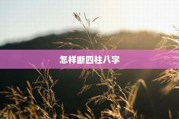 怎样断四柱八字