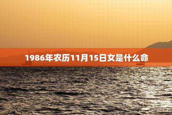 1986年农历11月15日女是什么命