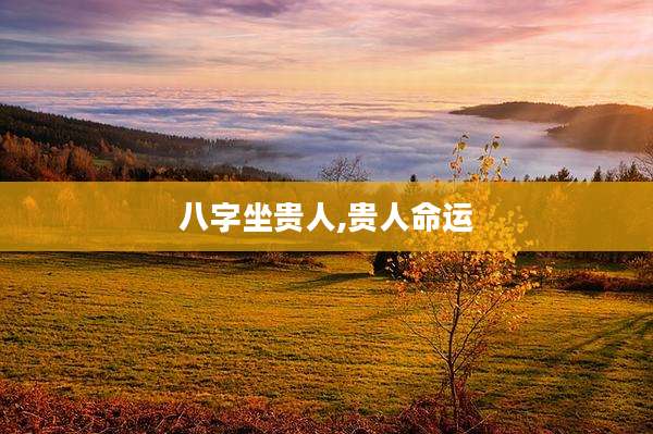 八字坐贵人,贵人命运
