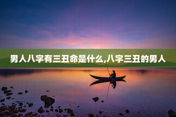 男人八字有三丑命是什么,八字三丑的男人