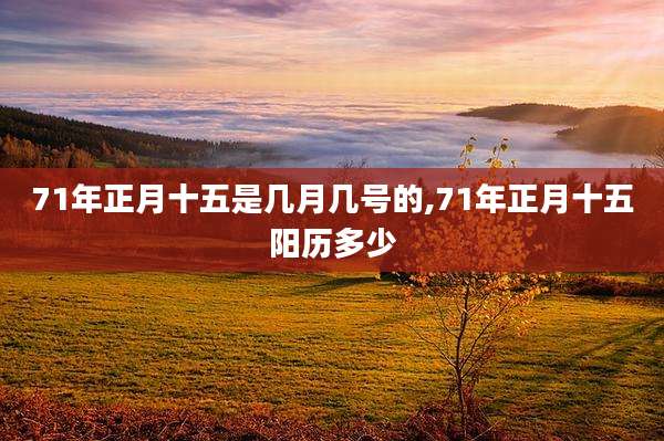 71年正月十五是几月几号的,71年正月十五阳历多少