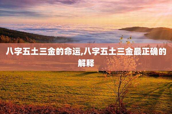 八字五土三金的命运,八字五土三金最正确的解释