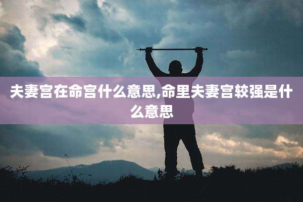 夫妻宫在命宫什么意思,命里夫妻宫较强是什么意思