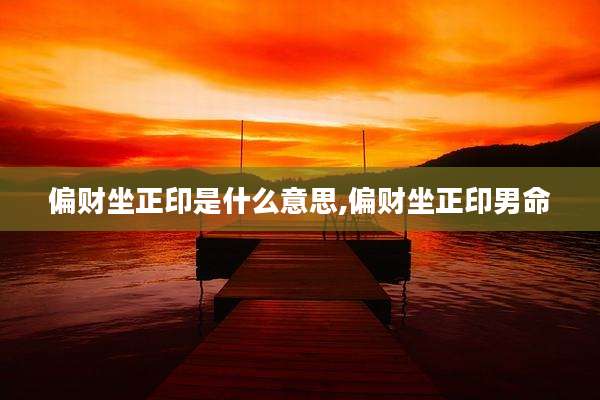 偏财坐正印是什么意思,偏财坐正印男命
