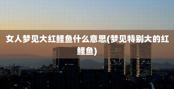 女人梦见大红鲤鱼什么意思(梦见特别大的红鲤鱼)