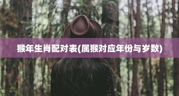 猴年生肖配对表(属猴对应年份与岁数)