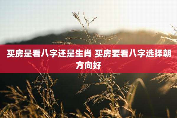 买房是看八字还是生肖 买房要看八字选择朝方向好