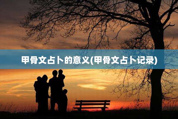 甲骨文占卜的意义(甲骨文占卜记录)