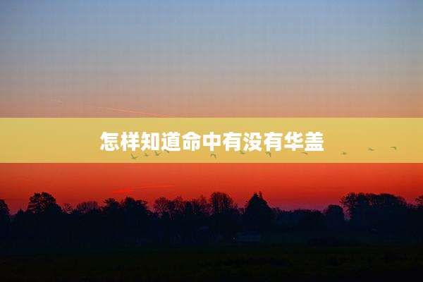 怎样知道命中有没有华盖