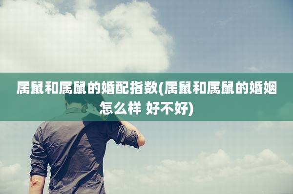 属鼠和属鼠的婚配指数(属鼠和属鼠的婚姻怎么样 好不好)