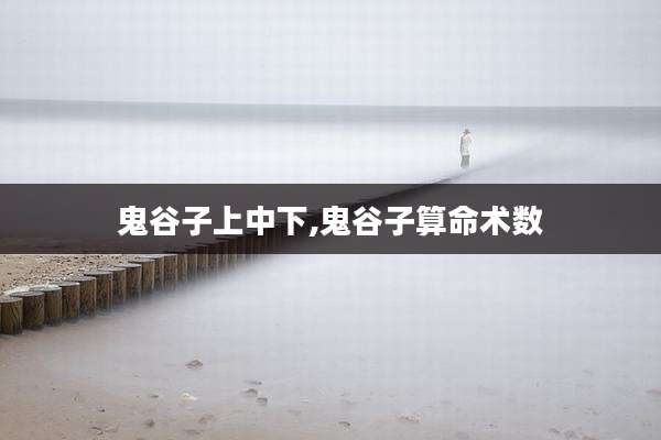鬼谷子上中下,鬼谷子算命术数