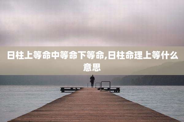 日柱上等命中等命下等命,日柱命理上等什么意思