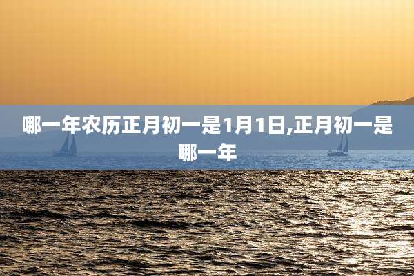 哪一年农历正月初一是1月1日,正月初一是哪一年