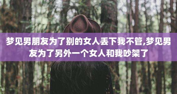 梦见男朋友为了别的女人丢下我不管,梦见男友为了另外一个女人和我吵架了