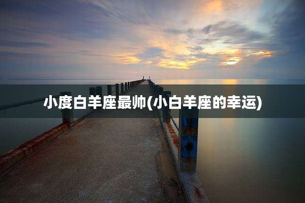 小度白羊座最帅(小白羊座的幸运)