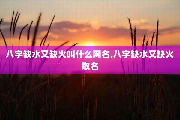 八字缺水又缺火叫什么网名,八字缺水又缺火取名