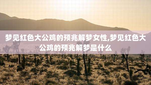 梦见红色大公鸡的预兆解梦女性,梦见红色大公鸡的预兆解梦是什么