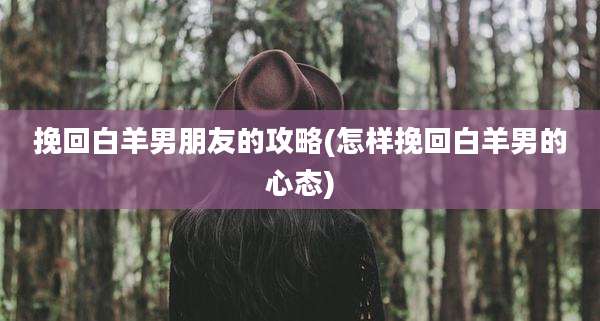 挽回白羊男朋友的攻略(怎样挽回白羊男的心态)
