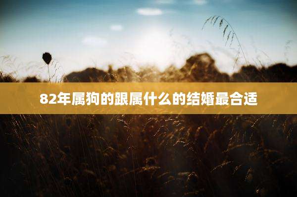 82年属狗的跟属什么的结婚最合适