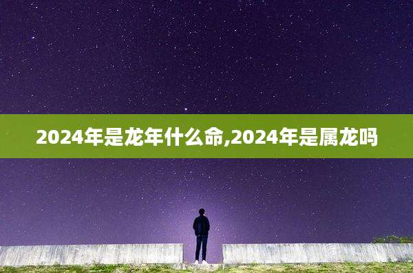 2024年是龙年什么命,2024年是属龙吗