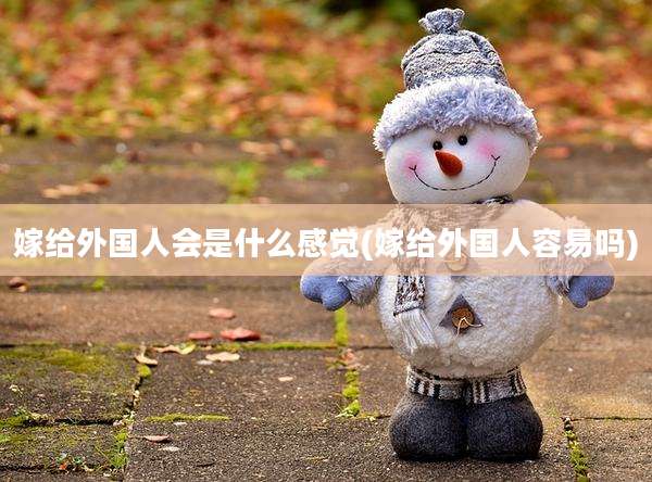 嫁给外国人会是什么感觉(嫁给外国人容易吗)