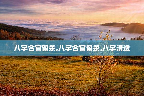 八字合官留杀,八字合官留杀,八字清透
