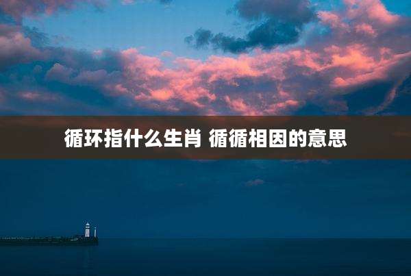 循环指什么生肖 循循相因的意思