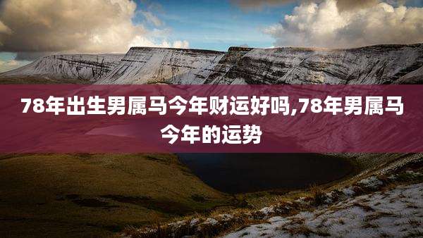 78年出生男属马今年财运好吗,78年男属马今年的运势