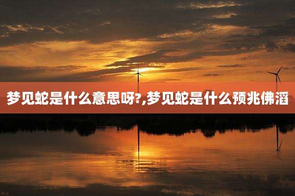 梦见蛇是什么意思呀?,梦见蛇是什么预兆佛滔