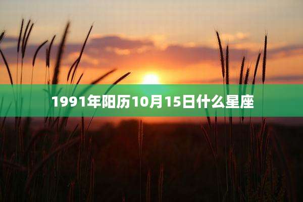 1991年阳历10月15日什么星座