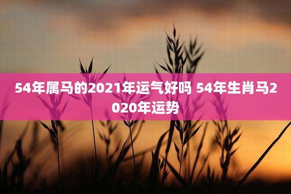 54年属马的2021年运气好吗 54年生肖马2020年运势