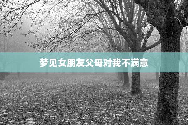 梦见女朋友父母对我不满意