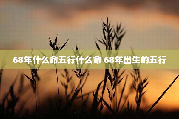 68年什么命五行什么命 68年出生的五行