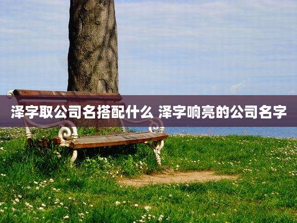 泽字取公司名搭配什么 泽字响亮的公司名字