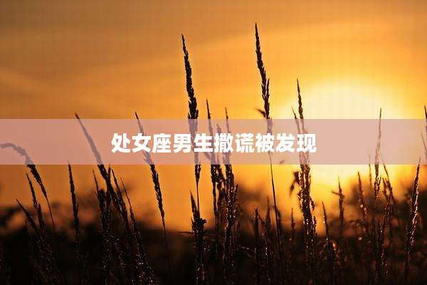 处女座男生撒谎被发现