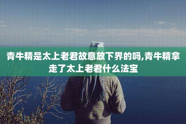 青牛精是太上老君故意放下界的吗,青牛精拿走了太上老君什么法宝