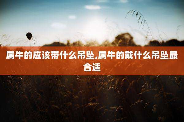 属牛的应该带什么吊坠,属牛的戴什么吊坠最合适
